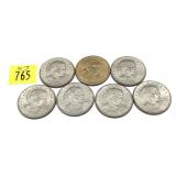 x7- Dollar coins, mixed dates -x7 dollars -