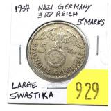 1937 German 5 mark