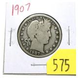 1907 Barber half dollar