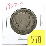 1907-O Barber half dollar