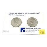 x2- Eisenhower dollars, mixed dates, -x2 dollars,