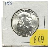 1955 Franklin half dollar