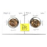 x2- 1955-S Lincoln cents, Unc. -x2 cents -Sold