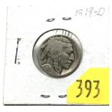 1919-D Buffalo nickel