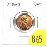 1946-S Lincoln cent, Unc.