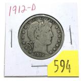 1912-D Barber half dollar