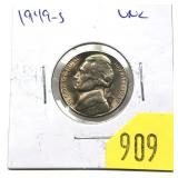 1949-S Jefferson nickel, Unc.
