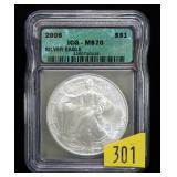 2006 $1 American Silver Eagle ICG slab certified