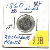 1860 France 20-cents