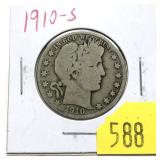 1910-S Barber half dollar