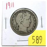 1911 Barber half dollar