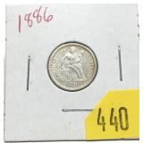 1886 Seated Liberty dime