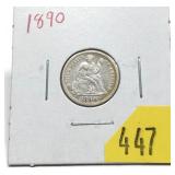 1890 Seated Liberty dime