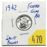 1942 Mercury dime, Unc.