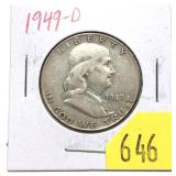 1949-D Franklin half dollar