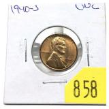 1940-S Lincoln cent, Unc.