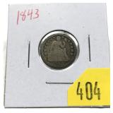 1843 Seated Liberty dime