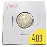 1842 Seated Liberty dime