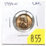 1939-D Lincoln cent, Unc.