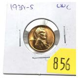 1939-S Lincoln cent, Unc.
