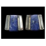 Sterling silver sodalite post earrings, 4.1 grams