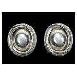 Sterling silver oval post earrings, 7.7 grams