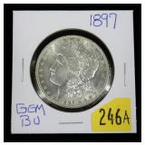 1897 Morgan dollar, gem BU