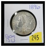 1896 Morgan dollar, gem BU
