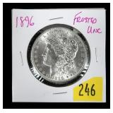 1896 Morgan dollar, frosted Unc.