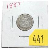 1887 Seated Liberty dime