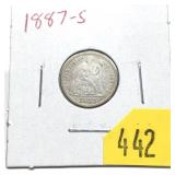 1887-S Seated Liberty dime