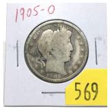1905-O Barber half dollar
