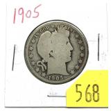1905 Barber half dollar