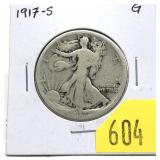 1917-S Walking Liberty half dollar
