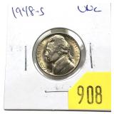 1948-S Jefferson nickel, Unc.