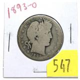 1893-O Barber half dollar