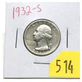1932-S Washington quarter