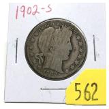 1902-S Barber half dollar