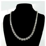 Sterling silver gold wash 18.5" graduated crystal