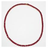 Sterling silver gold wash 18" triangular red