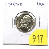 1959-D Jefferson nickel, Unc.