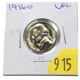 1956-D Jefferson nickel, Unc.