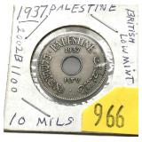 1937 Palestine 10 mils
