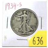 1934-S Walking Liberty half dollar