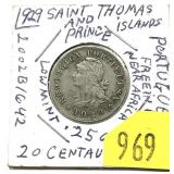 1929 St. Thomas 20 centavos