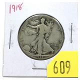 1918 Walking Liberty half dollar