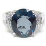 14K White gold Effy oval cut London Blue topaz