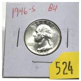 1946-S Washington quarter, BU