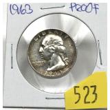 1963 Proof Washington quarter