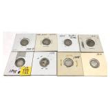 x8- Barber dimes, mixed dates, -x8 dimes,